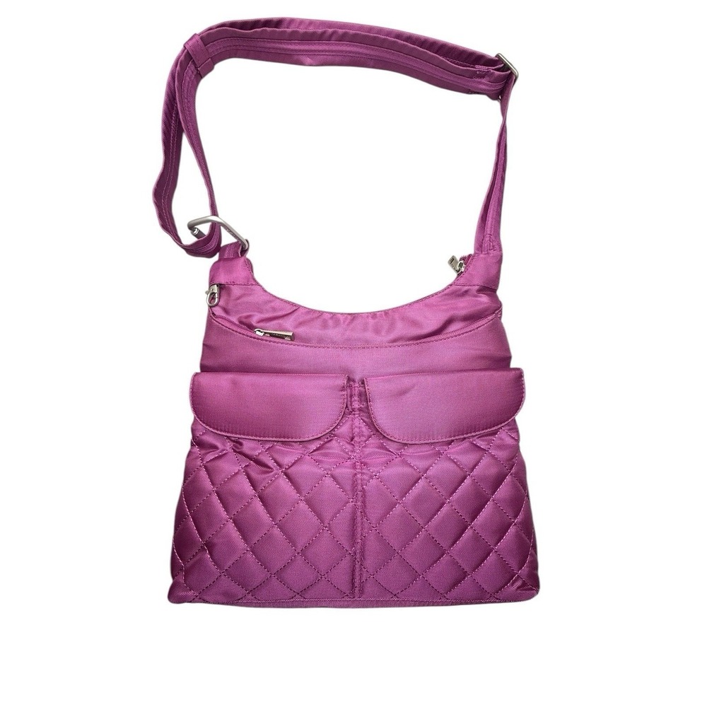 Travelon RFID Anti Theft Purse Bag & Matching Wallet Purple Pockets Travel NEW